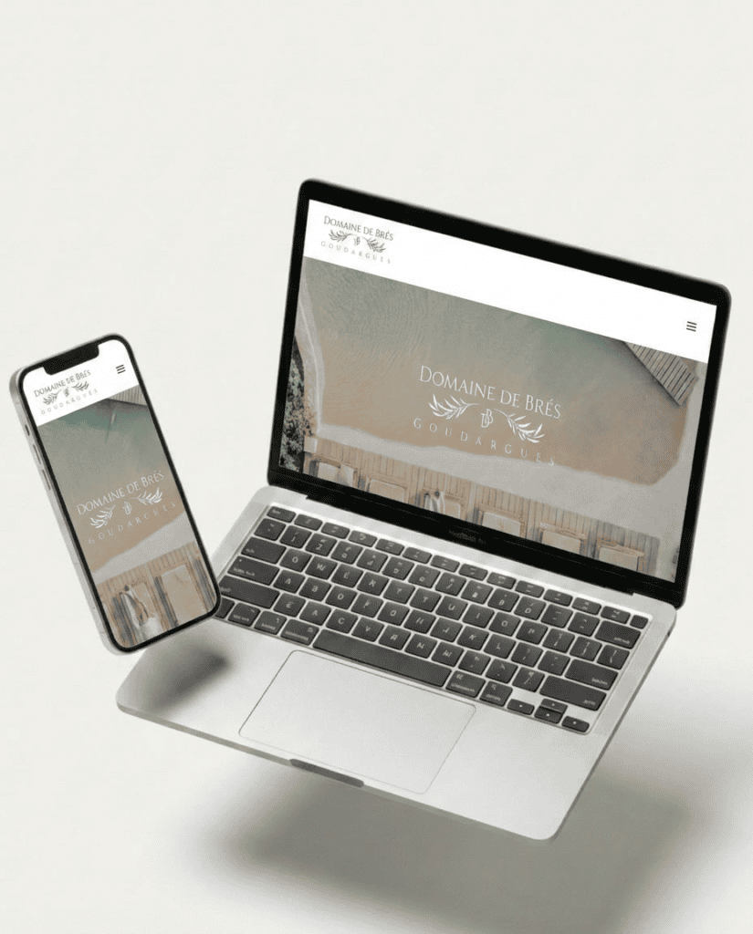 mockup-site-web-domaine-de-bres-graphiste-nimes1 Mockup site web Domaine de Brés Goudargues — création WordPress graphiste freelance Nîmes