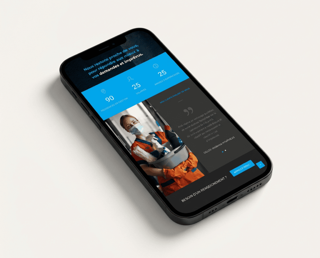 site-web-phs-proprete-mobile-responsive-graphiste-nimes Site web PHS Propreté version mobile responsive — création WordPress graphiste